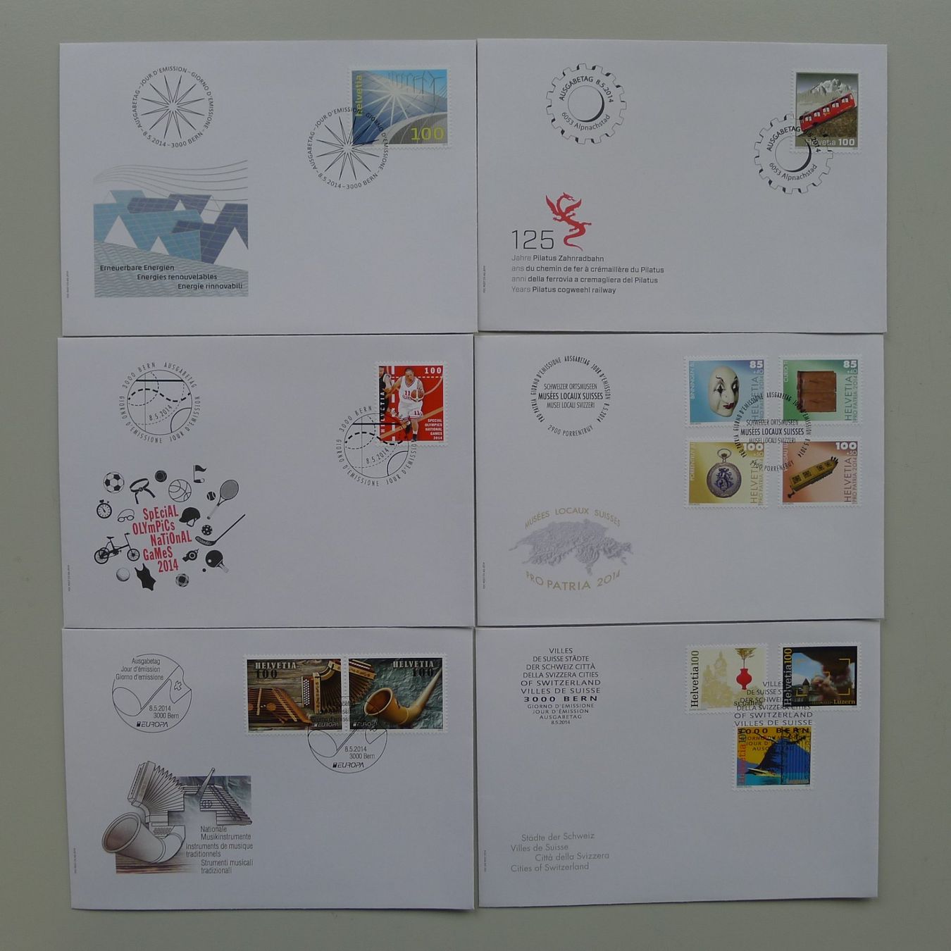 Tutti i francobolli: 2014, FDC Sammlung, total 25 Stück, neuwertig! – Usato da Sursee venduto da Luzernerraute 2
