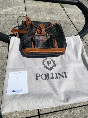Pollini heritage zainetto handbag black & brown