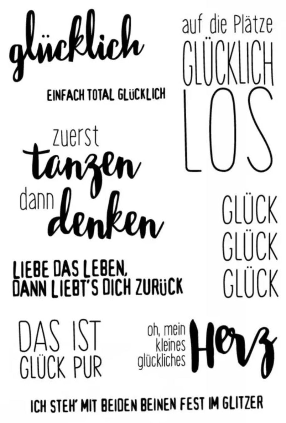 Timbri: Silikonstempel glücklich – Nuovo e nell'imballaggio originale da Kaltbrunn venduto da schere-stein-papier