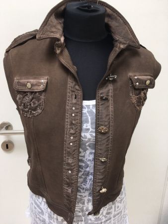 Jeans-Gilet Weste Jacke Gr. S braun