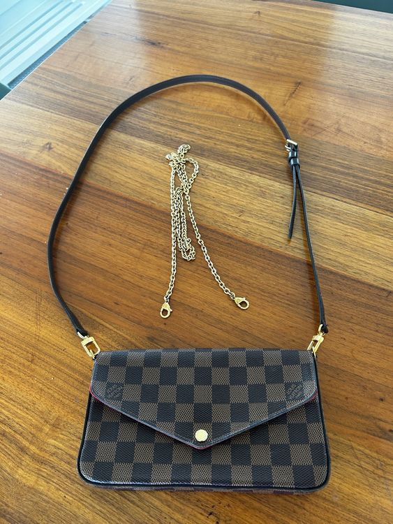 Louis Vuitton Damier Félicie Pochette chain+ leather strap