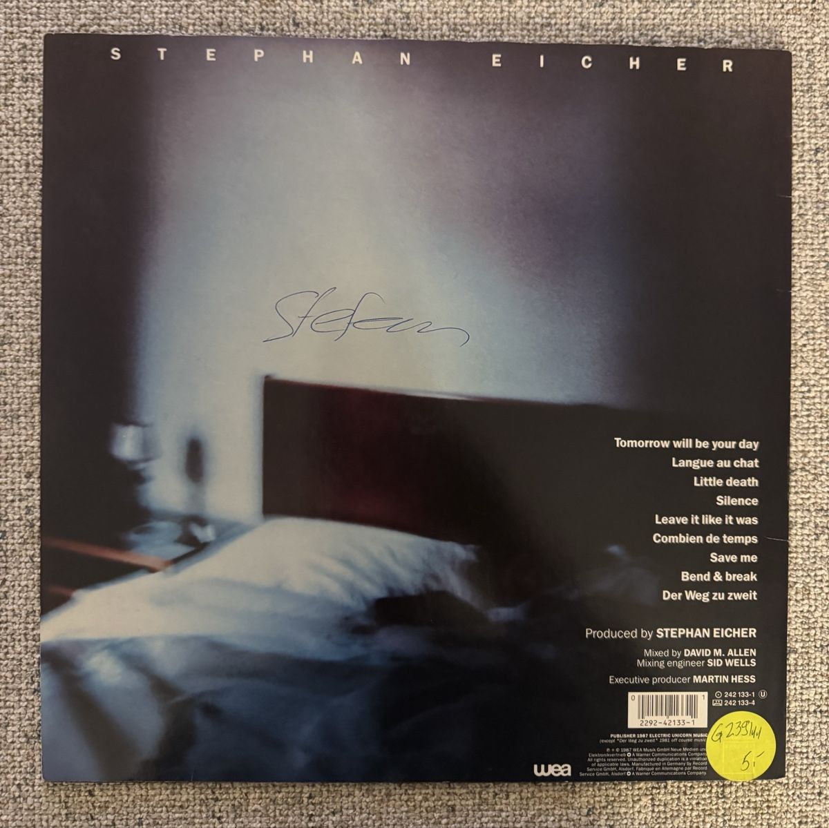 Dischi in vinile: Stephan Eicher - Silence - LP - 80s – Usato da Rorbas venduto da BlackstarRecords 1