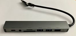 USB-C & USB-A Hub 8-in-1 | TF | SD | Audio | USB-A | USB-C