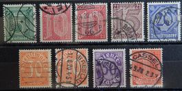 Deutsches Reich Dienst Kat. 16-22 gest. 1920 Kat. 22 Euro