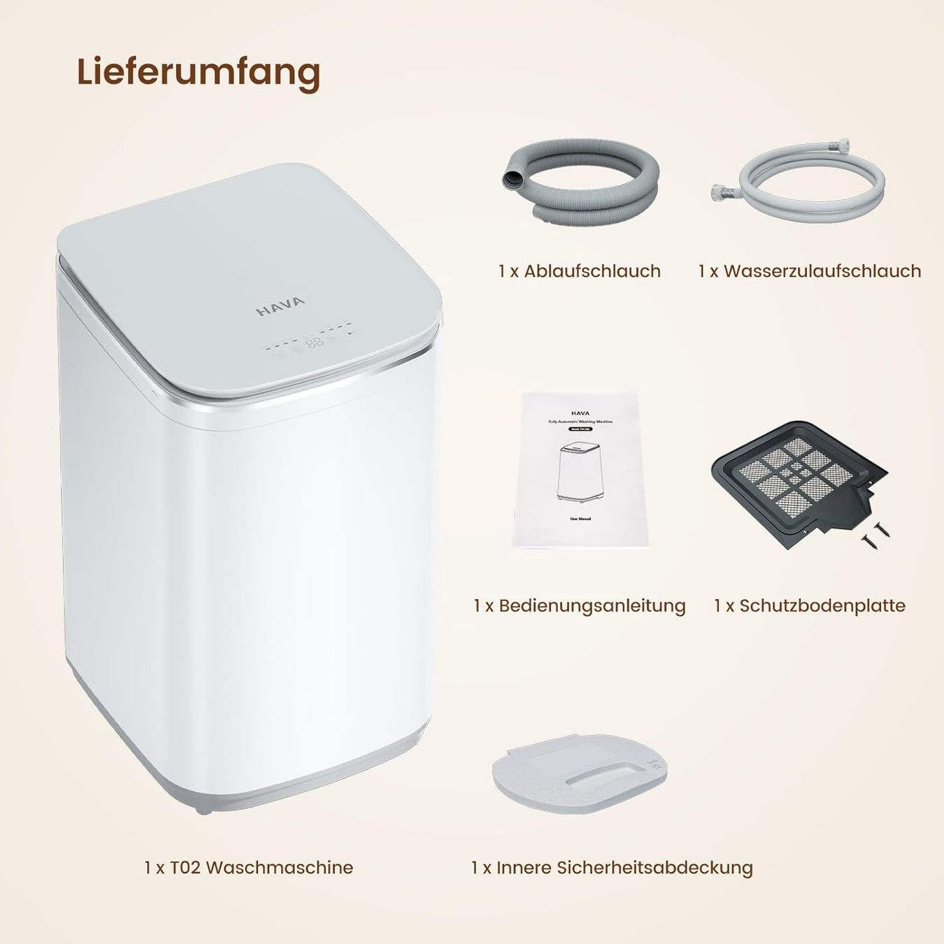 Lavatrici: HAVA T02 tragbare Waschmaschine – Nuovo e nell'imballaggio originale da Bottighofen venduto da zaap 7