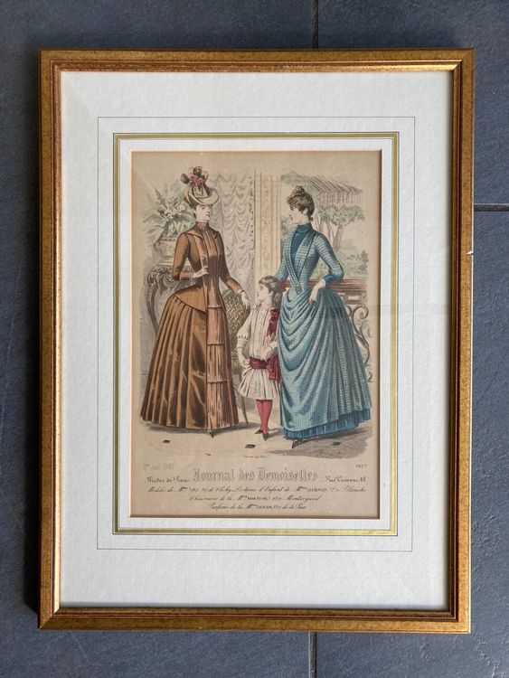 Cadre avec gravure Journal des demoiselles - Label Emmaüs