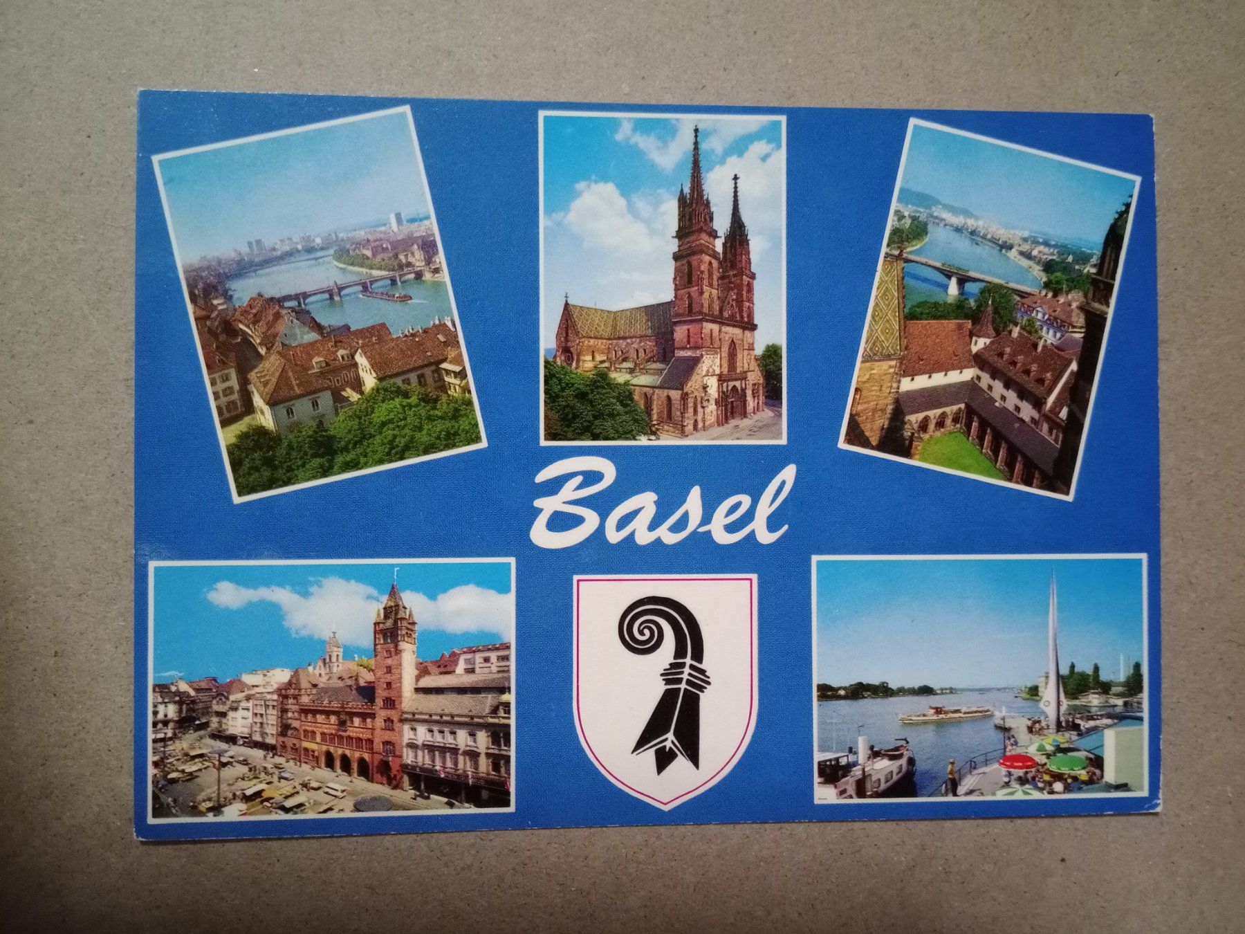 Ansichtskarten: Basel Stadt mehrbildrig mit Wappen – Gebraucht aus Küttigen von Melisch1000