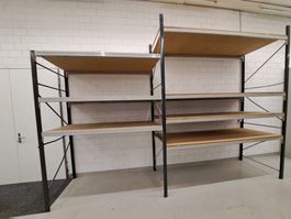 Lagergestell braun mit Tablar Pressspan/MDF, 5 Laufmeter