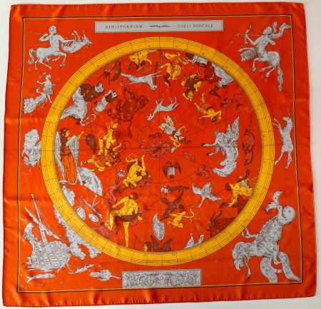 Superbe foulard HERMES-Paris "Hemisphaerium Coeli Boreale“