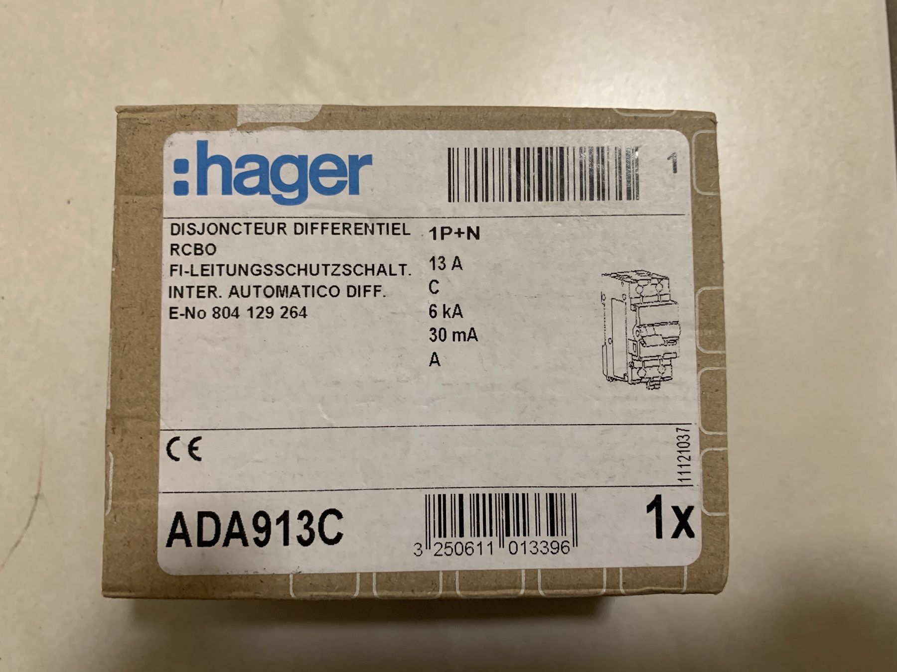 Hager Interruttori: FI/LS RCD Schalter Hager C 13A 30mA – Nuovo e nell'imballaggio originale da Maienfeld venduto da goelea 3