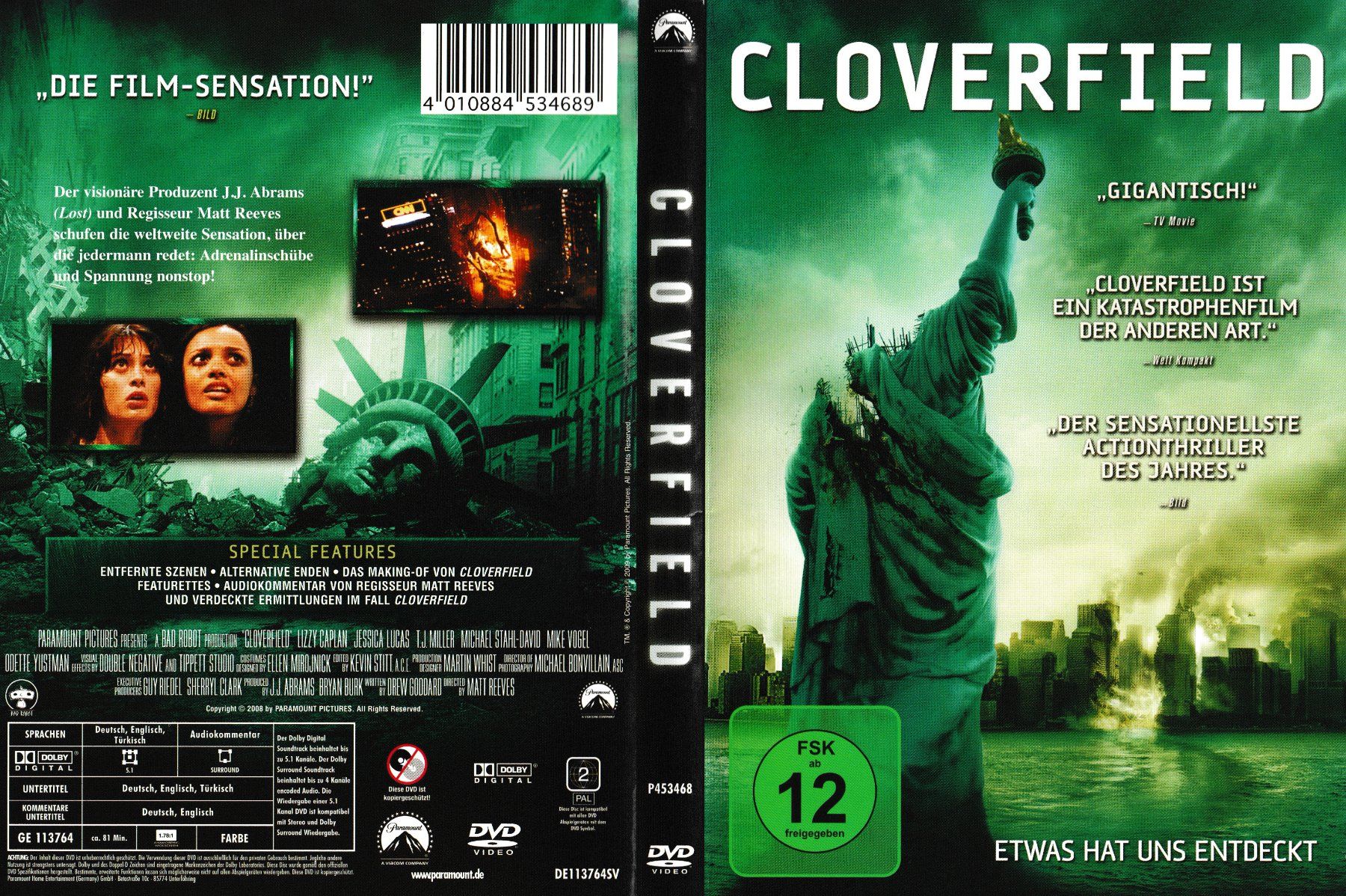 Tutti i DVDs: DVD - Cloverfield – Usato da Langnau am Albis venduto da MediaRescuerKeLoX