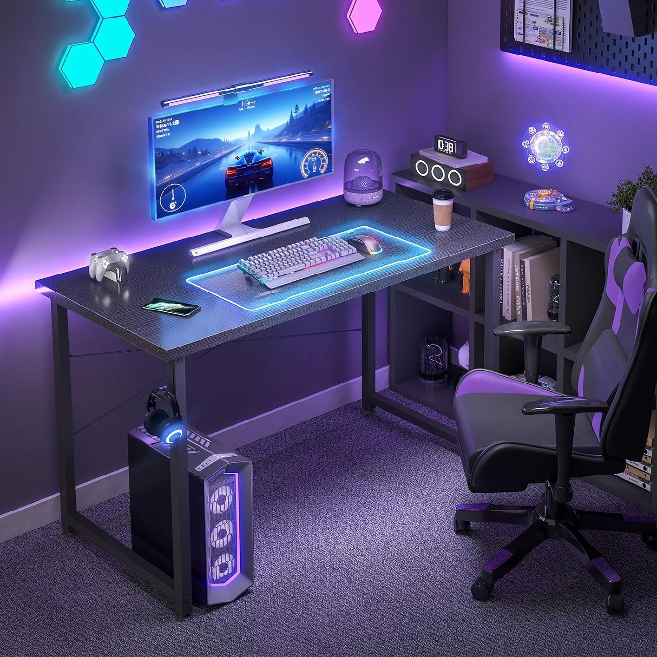 Scrivanie: Bürotisch schwarz, Schreibtisch 100x48cm, Computertisch – Nuovo e nell'imballaggio originale da Zürich venduto da MueDes 1