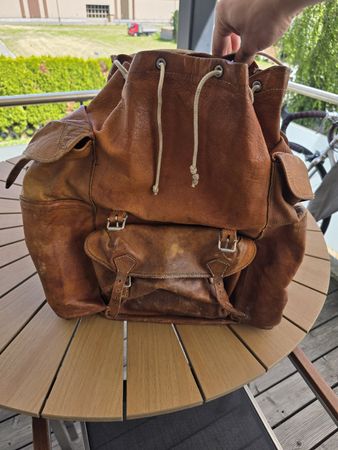 Leder Armeerucksack
