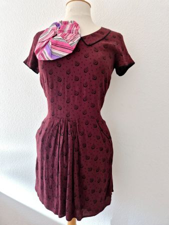 KLEID DRESS 36 S COMPTOIR DES COTONNIERS BROMBEER SCRUNCHIE