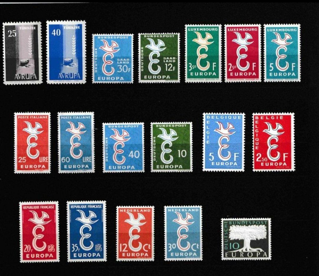 Tous les timbres: Europa Cept 1958 komplett postfrisch ** – Neuf (Voir description) à St Gallen par Stampsalshobby