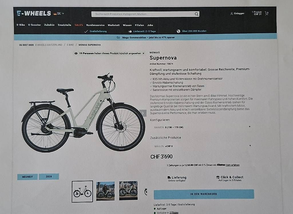 Pezzi di ricambio: E-Bike Momas Supernova – Usato da Rothenburg venduto da Staro111
