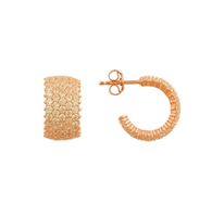 Ohrringe Creole Alliance Zirkonia 925 roségold pavé 12mm