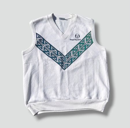Sergio Tacchini vintage 90s white vest streetwear tanktop