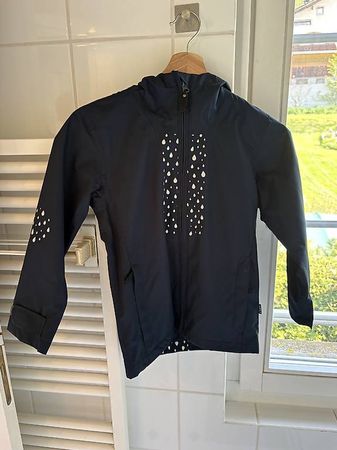 Kinder Regenjacke Gr. 128 mit Reflektoren