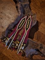 Lange und schöne Perlenohrringe Rocailles Ethno Hippie