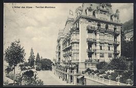 AK Territet-Montreux, L'Hotel des Alpes