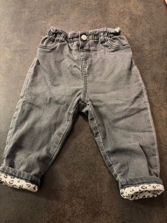 H&M Jeans grau  Grösse 86 mit Leo- Optik