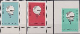 1954-1956, ** 3 postfrische Ballon-Vignetten von BASEL