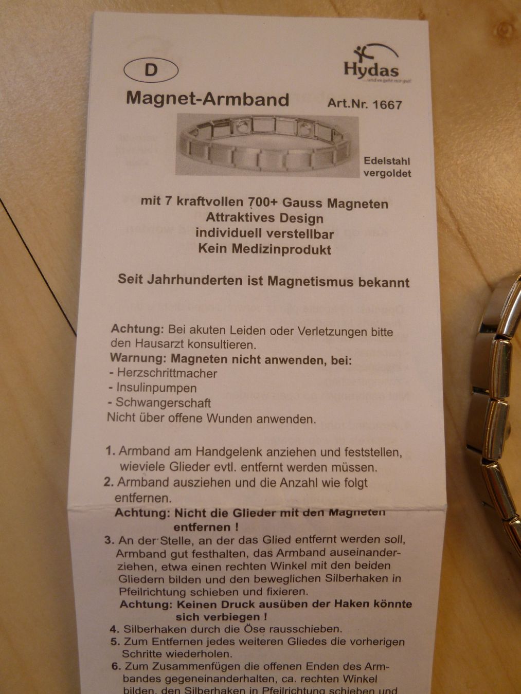 Bracciali & Braccialetti: Magnet-Armband   hydas – Usato da Dättlikon venduto da Mamakuga 1