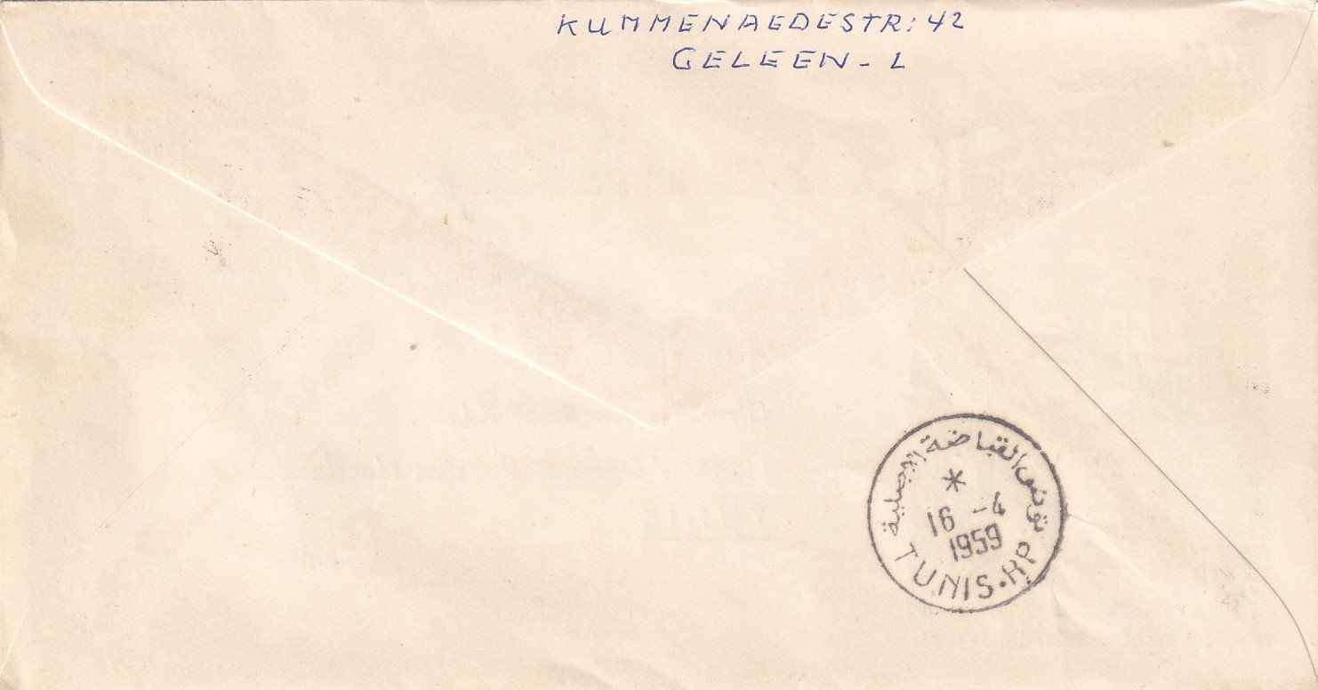 Tutti i francobolli: Erstflug KLM Amsterdam - Tunis 1959 – Usato da Baar venduto da Asmara111 1