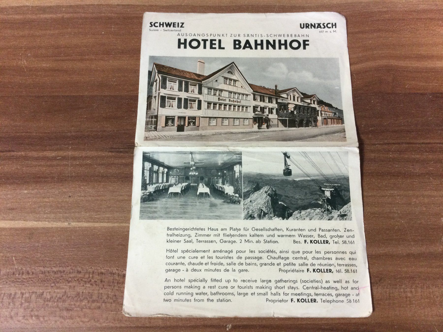 Cartoline postali: Alter gebrauchter Prospekt Hotel Bahnhof Urnäsch – Usato da Wangen SZ venduto da kuriosum12