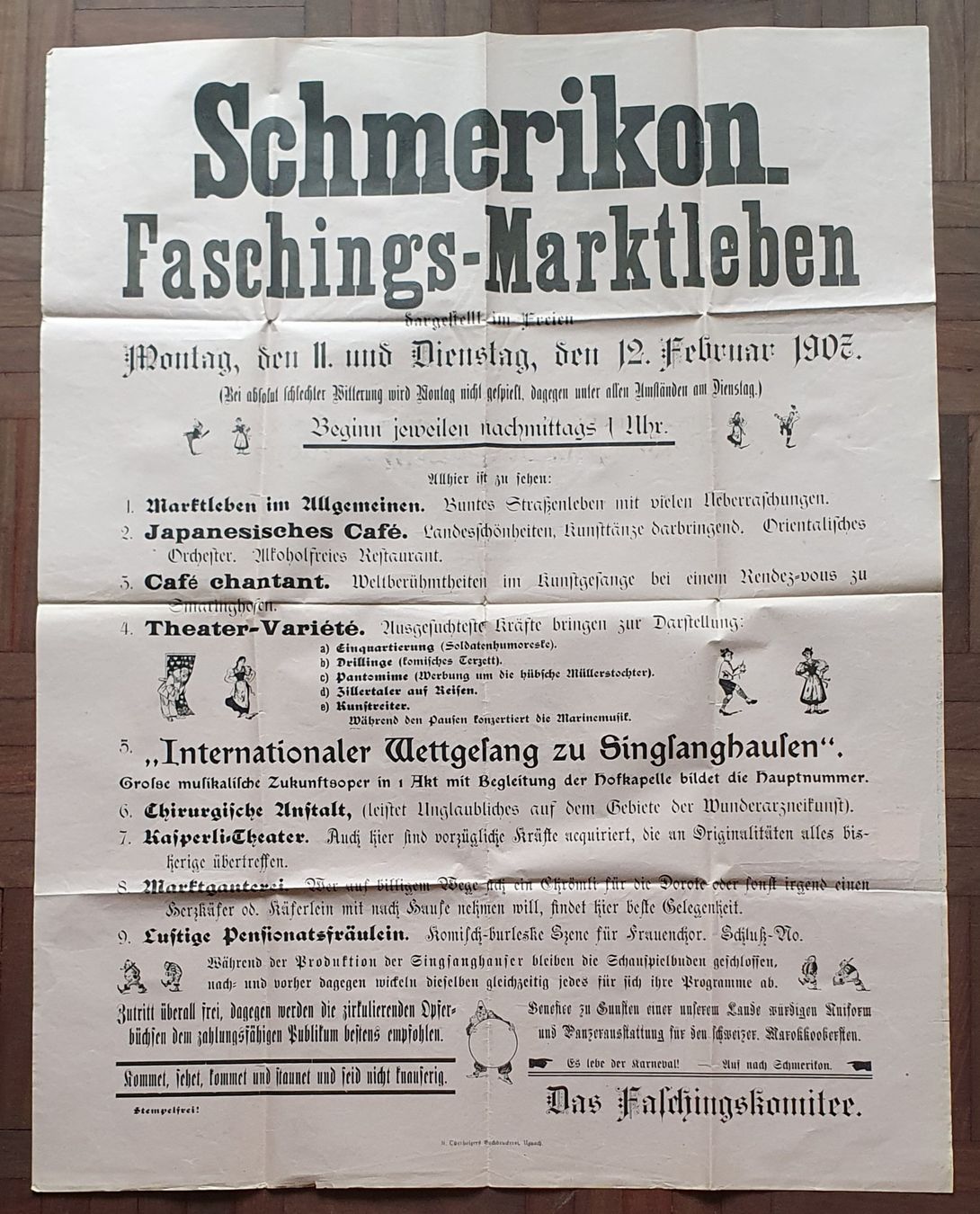Documenti: Originale Schmerikon Faschings-Marktleben, 1907 – Usato da Kreuzlingen venduto da Rschweiz1