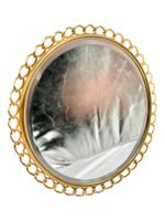Miroir rond biseauté avec cadre en métal doré style Regency