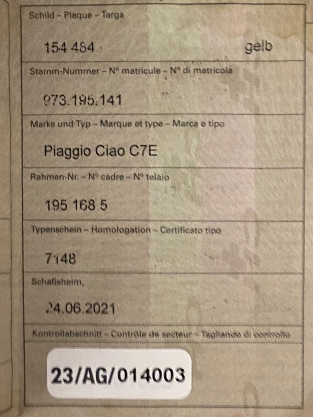 Piaggio Ciclomotori: Piaggio Ciao Orange, Mofa mit Ausweis – Usato da Schöftland venduto da Haj_lj66 7