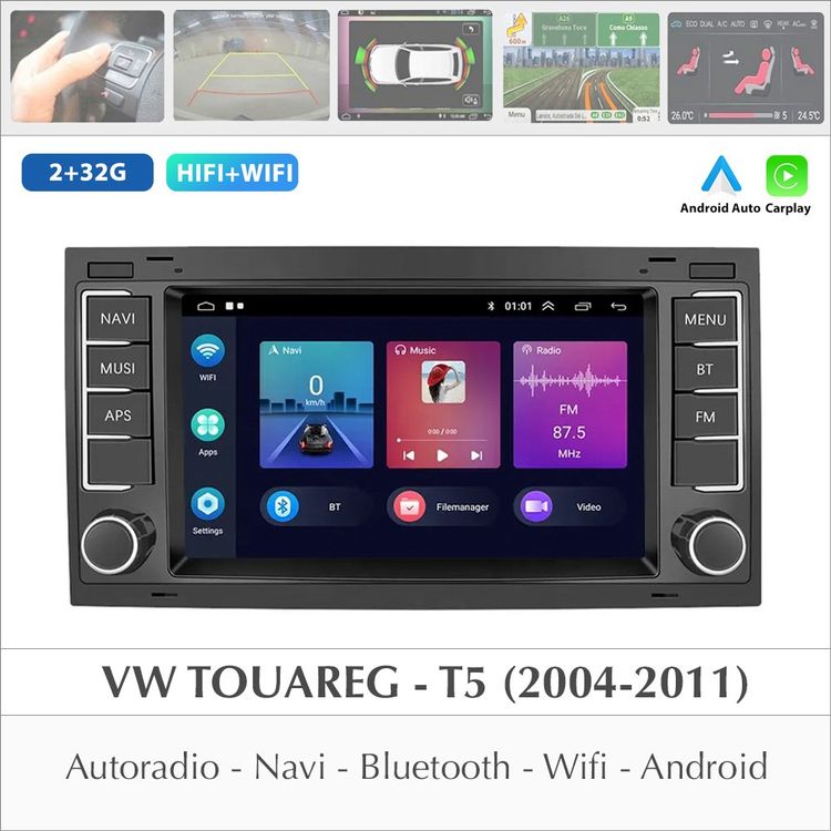 Autoradio Android 13 Pour VW Touareg 2004-2011 / Transporter T5 - CarPlay/Android Auto Sans Fil, GPS, Caméra De Recul - 8