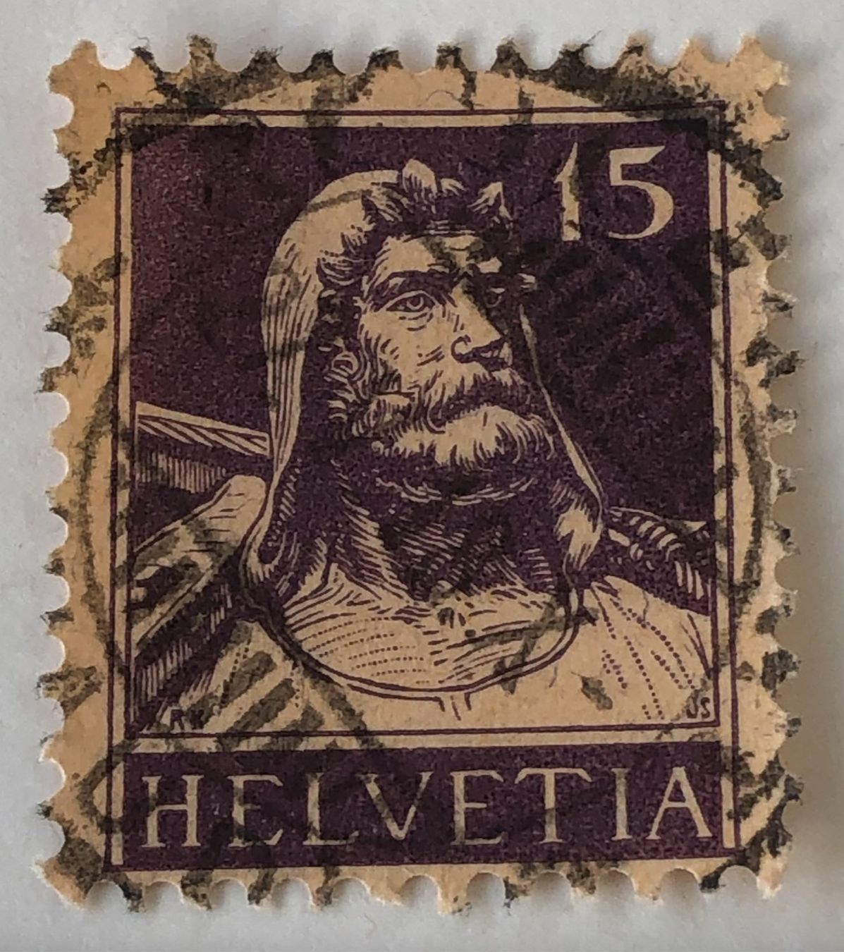 Alle Briefmarken: Nr.128 mit Vollstempel Tellbrustbild   – Gebraucht aus Aarau von Billa007