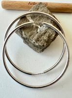 Zeitlose XXL Silber Hoop Creolen 925 handgefertigt 14 g 7 cm