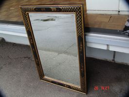 China Spiegel massiv Holz & bemalt - Facette Glas Schliff