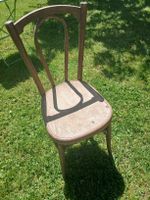 Antiker Holzstuhl, Thonet Stil, Vintage Gartenstuhl