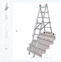 Alu VielzweckLeiter 3teilig mit Treppenfunktion
