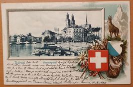 Prägekarte - Zürich Sonnenquai 1900