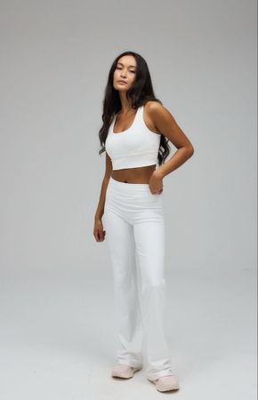 exercere Flare Pants Short-White Size: S
