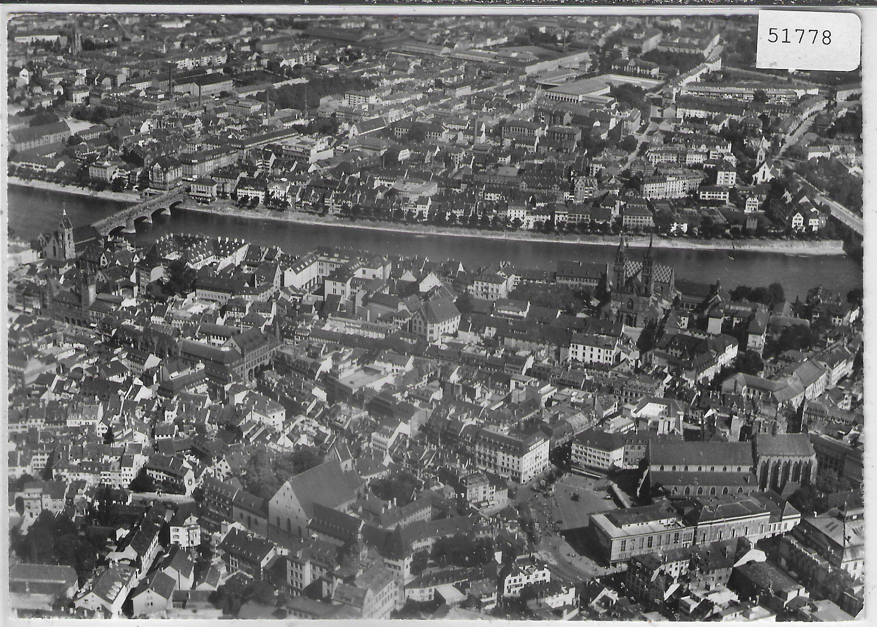 Ansichtskarten: Basel - Flugaufnahme Swissair – Gebraucht aus Ettingen von Kartenplanet