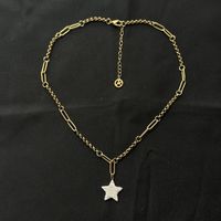 18KGP Goldene funklende Stern Halskette 
