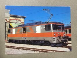 AK Bahn Lokomotive GFM Fribourg im Bahnhof Bulle 1983