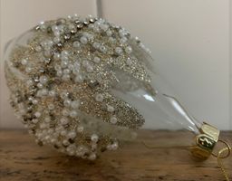 grosse Weihnachtskugel Glas mit schöner Verzierung