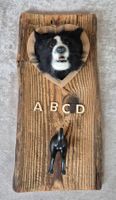 Border collie 3D Portrait aus Wolle mit Haken