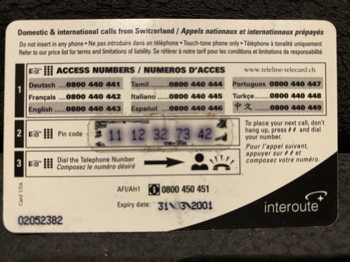 Schede telefoniche: Teleline – Usato da Lausanne venduto da babacard10 1