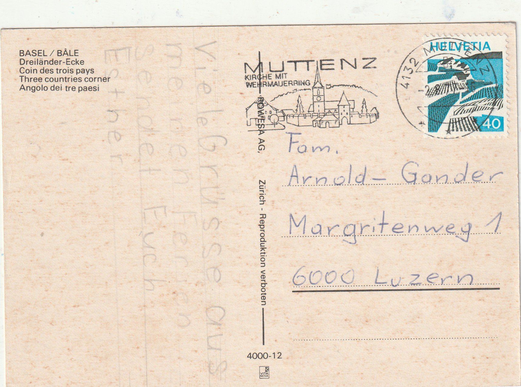 Cartes postales: Basel Dreiländereck – D'occasion à Lumbrein par made02 1