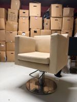 Friseurstuhl Welonda Kunstleder in Creme mit Hydraulik