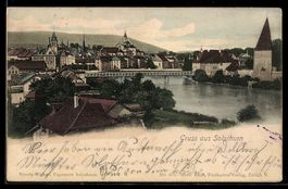 Solothurn, Stadtansicht mit Aare und Br